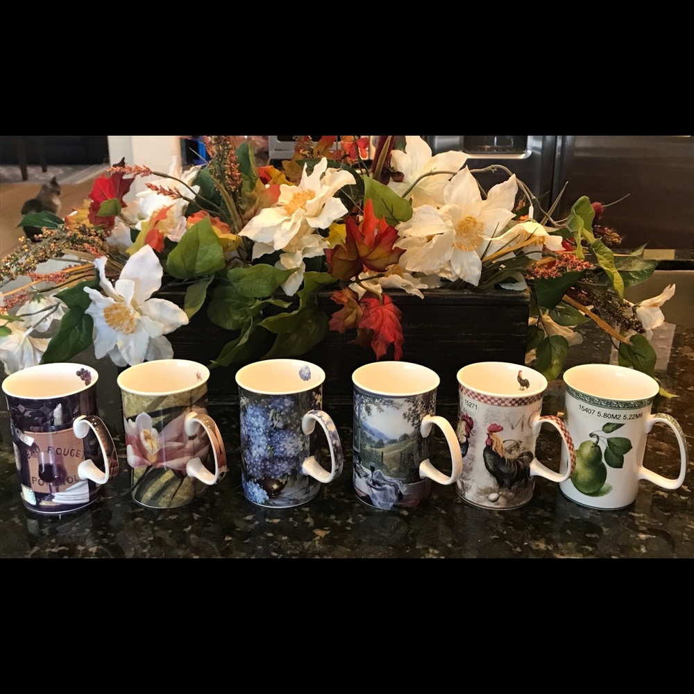 6 Elegant Ashdene Fine Bone China Teacups Unused